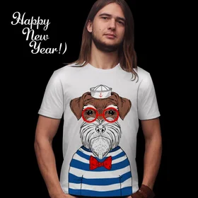 Футболки с полной запечаткой: Шнауцер моряк